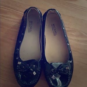 Black patent leather Michael Kors loafers